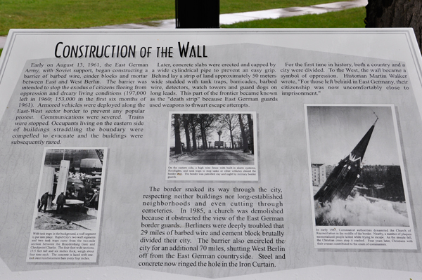 sign about construction of the wall
